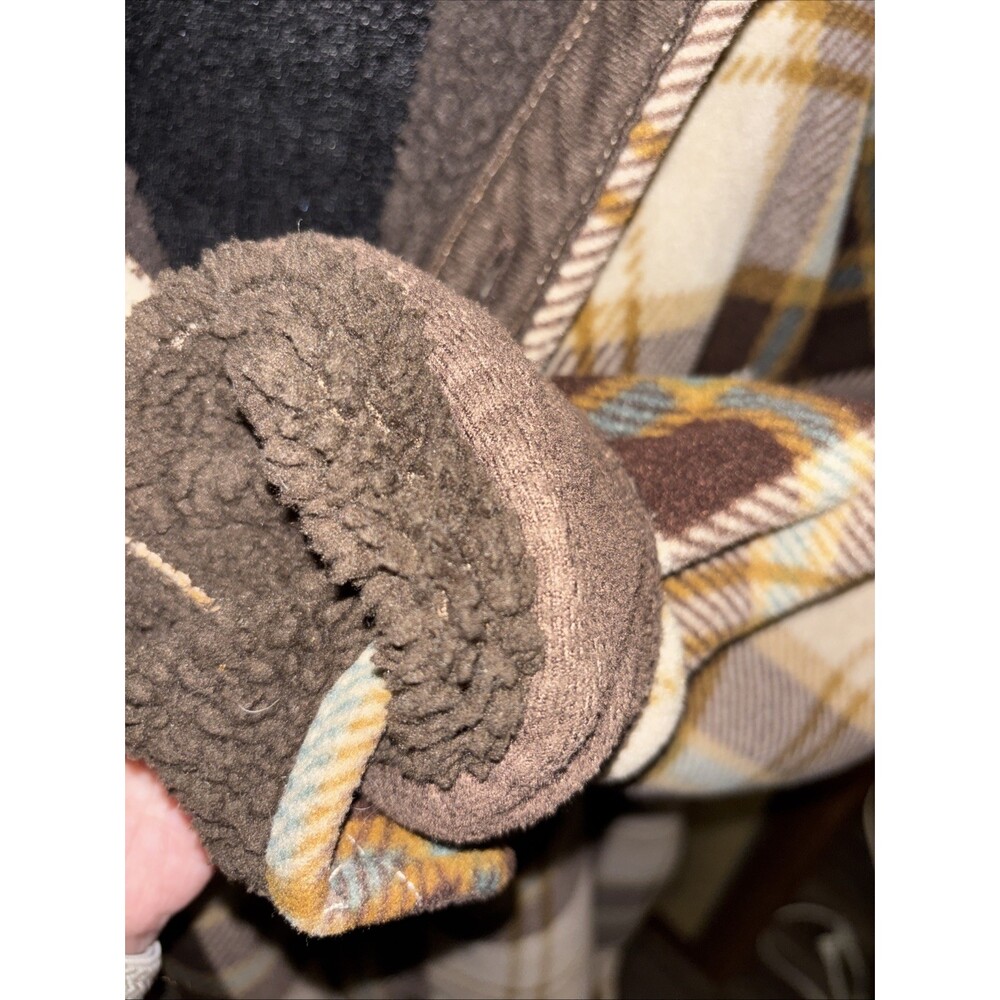XXL Weatherproof Flannel Fleece Lined Jacket Brown Tan Plaid Button Up Pockets - Picture 7 of 13